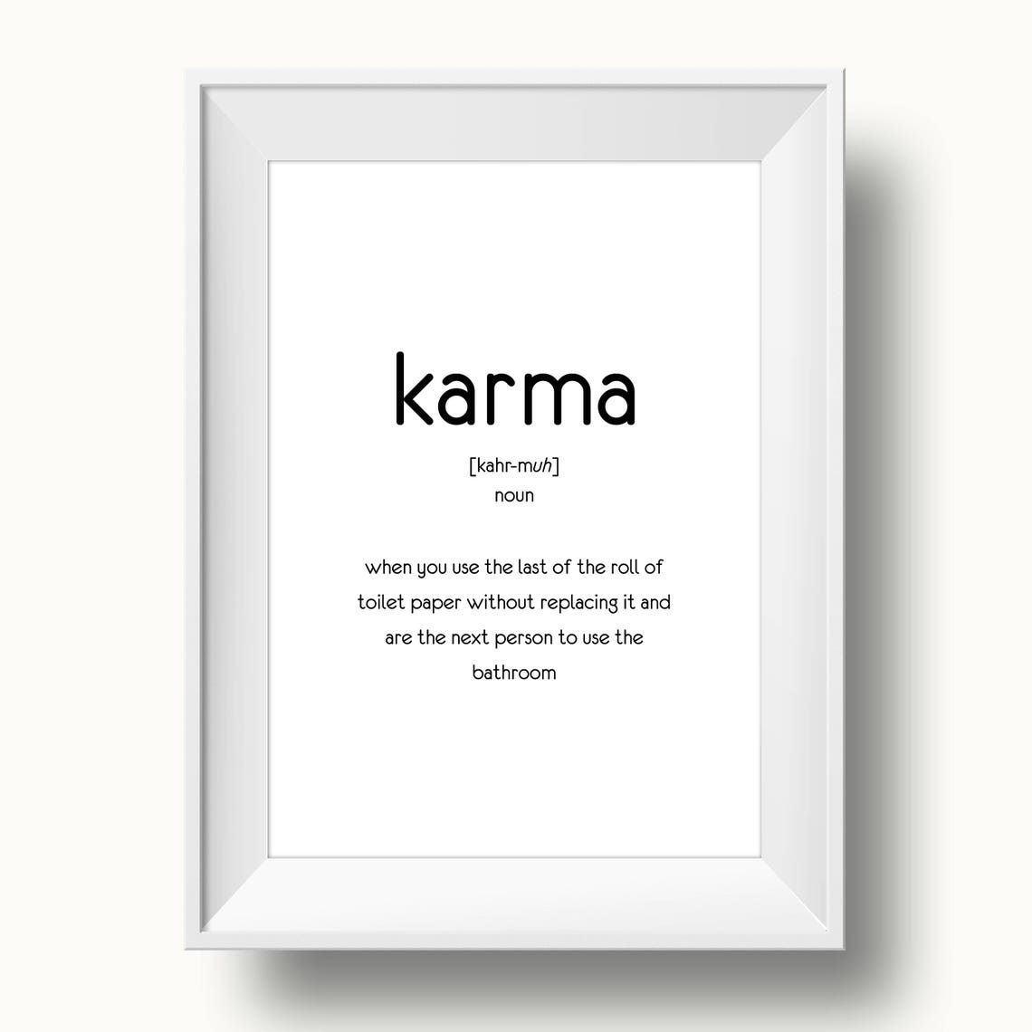 Funny Karma Dictionary Definition Typography Humor Quote Art Poster - Image 2