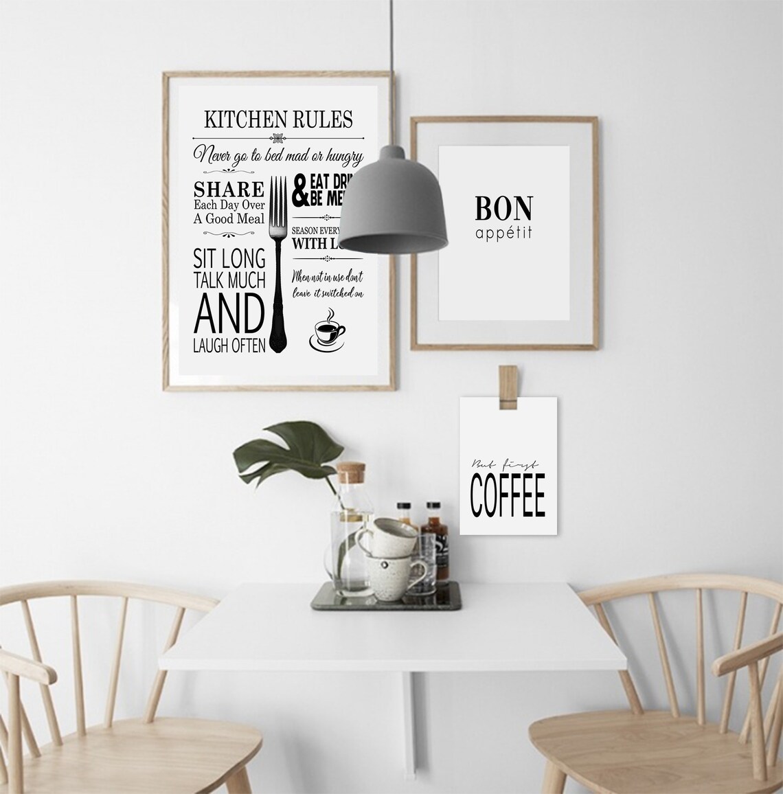 Kitchen Rules Inspirational Family Quote Typography Wall Poster - Image 3