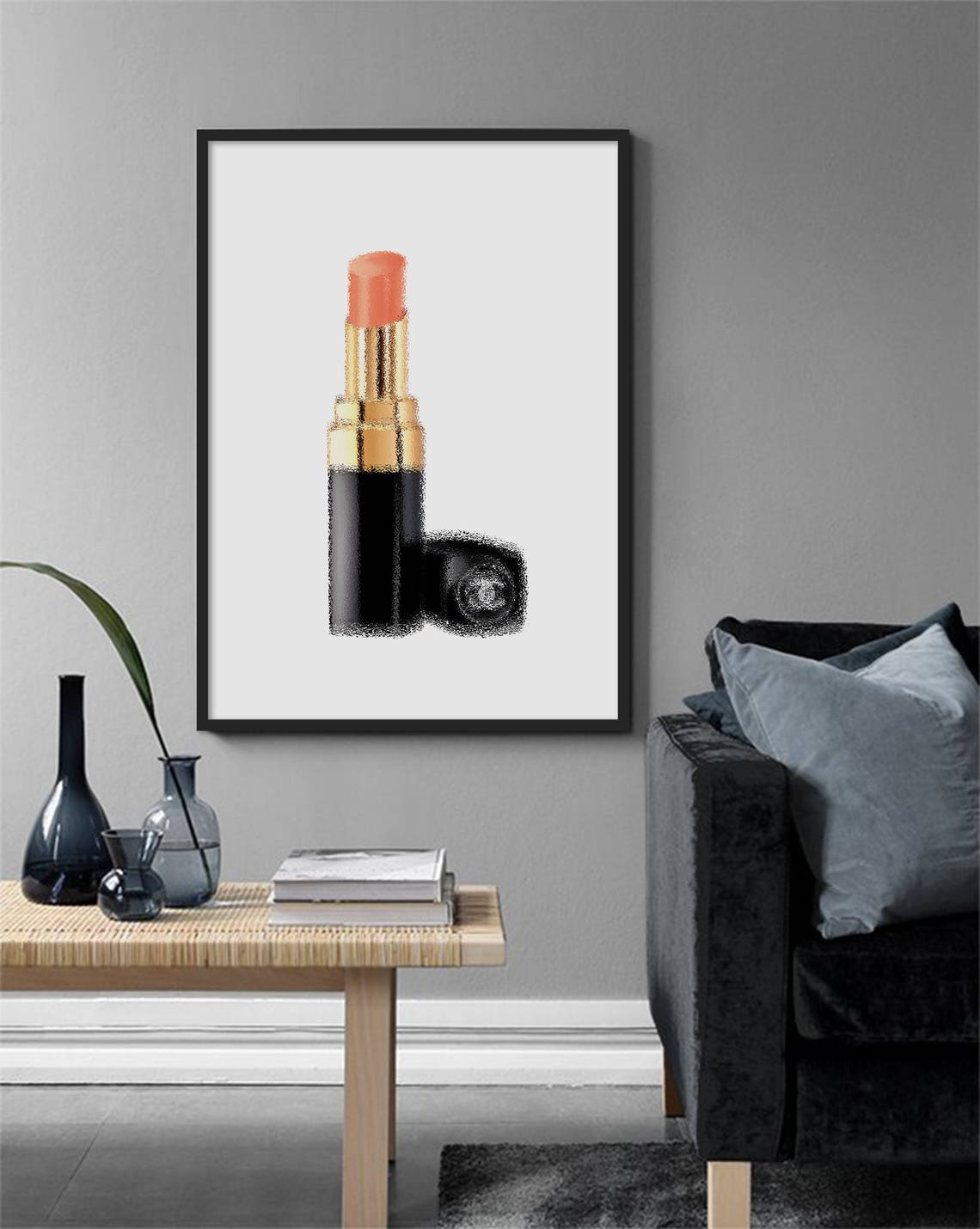 Sale Lipstick Print Blush Lipstick Makeup Print Fashion Print Blush Fashion Art Fashion Decor Home Decor Fashion Wall Art - Image 2