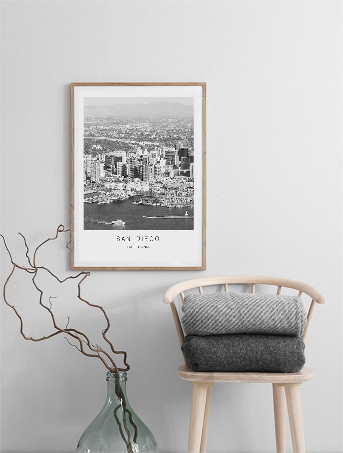 San Diego California Downtown Skyline Bay Aerial Photo Poster - Image 3