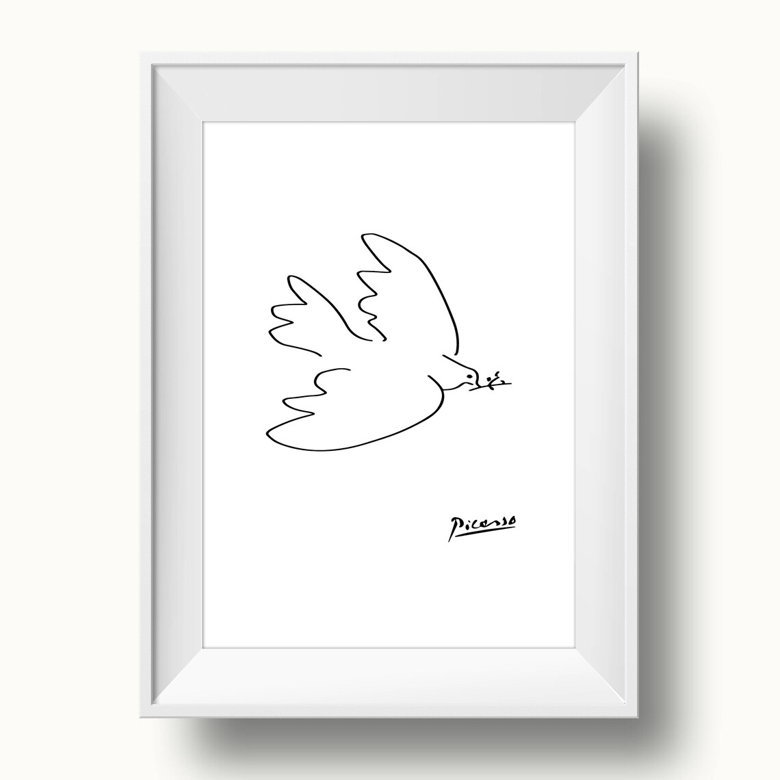 Picasso Dove of Peace Minimalist Line Drawing Reproduction Art Poster - Image 2