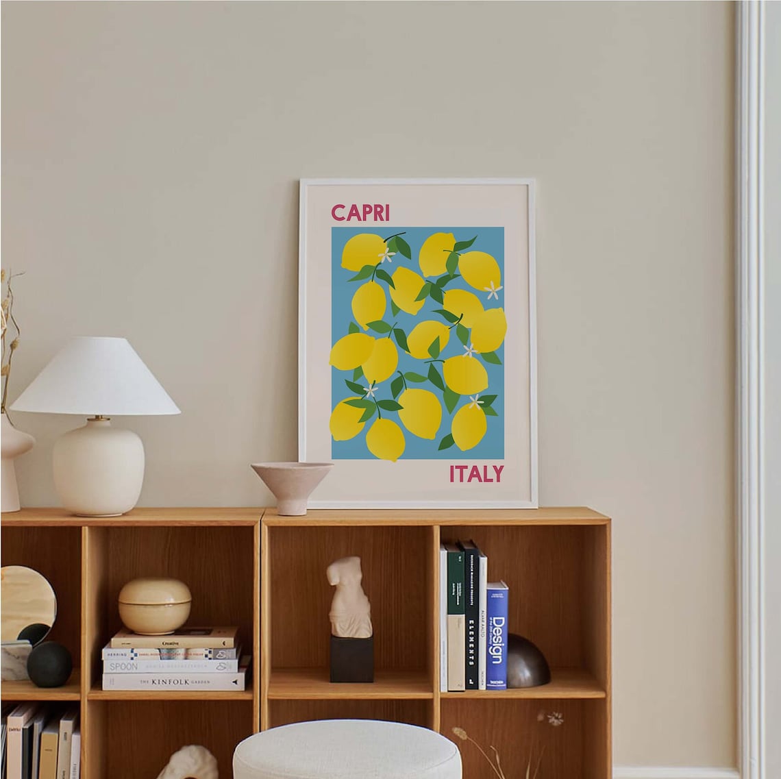 Capri Italy Lemon Market Bright Citrus Travel Poster Kitchen Art - Image 4