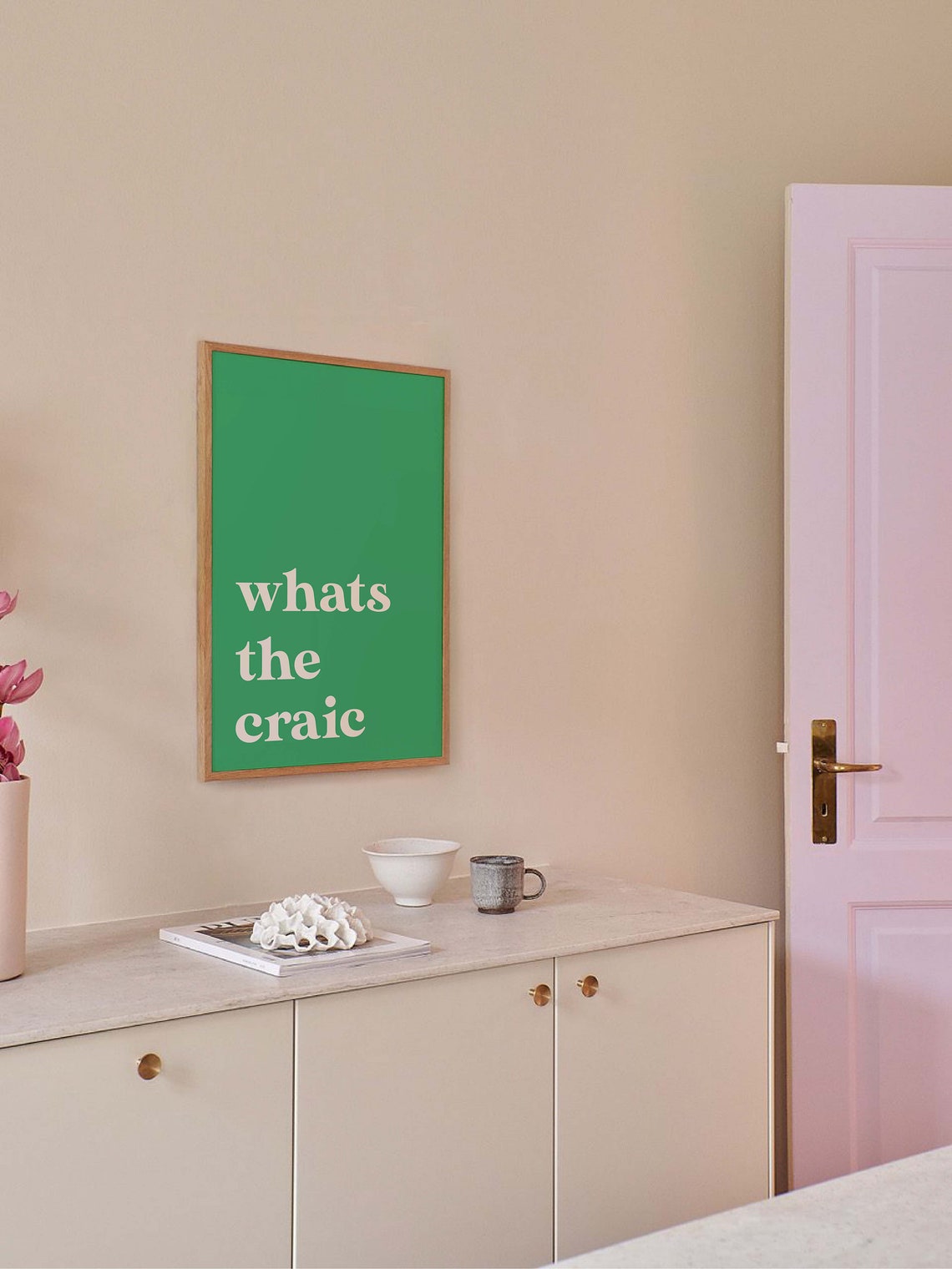 Whats The Craic Green Irish Saying Minimal Typography Poster - Image 6