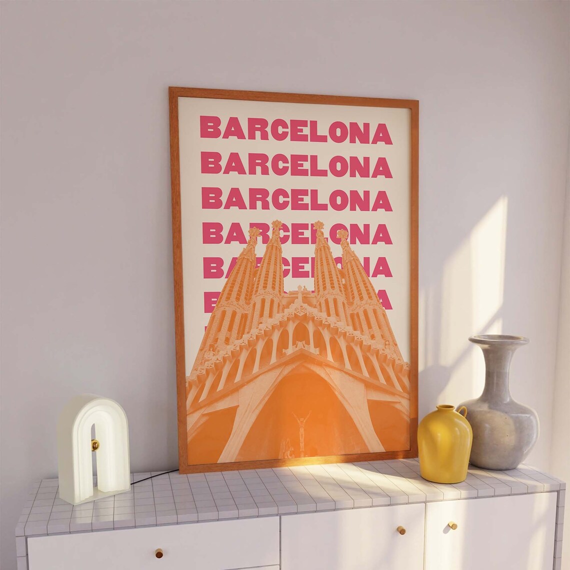 Barcelona Spain Sagrada Familia Repeat Typography Travel Poster - Image 6