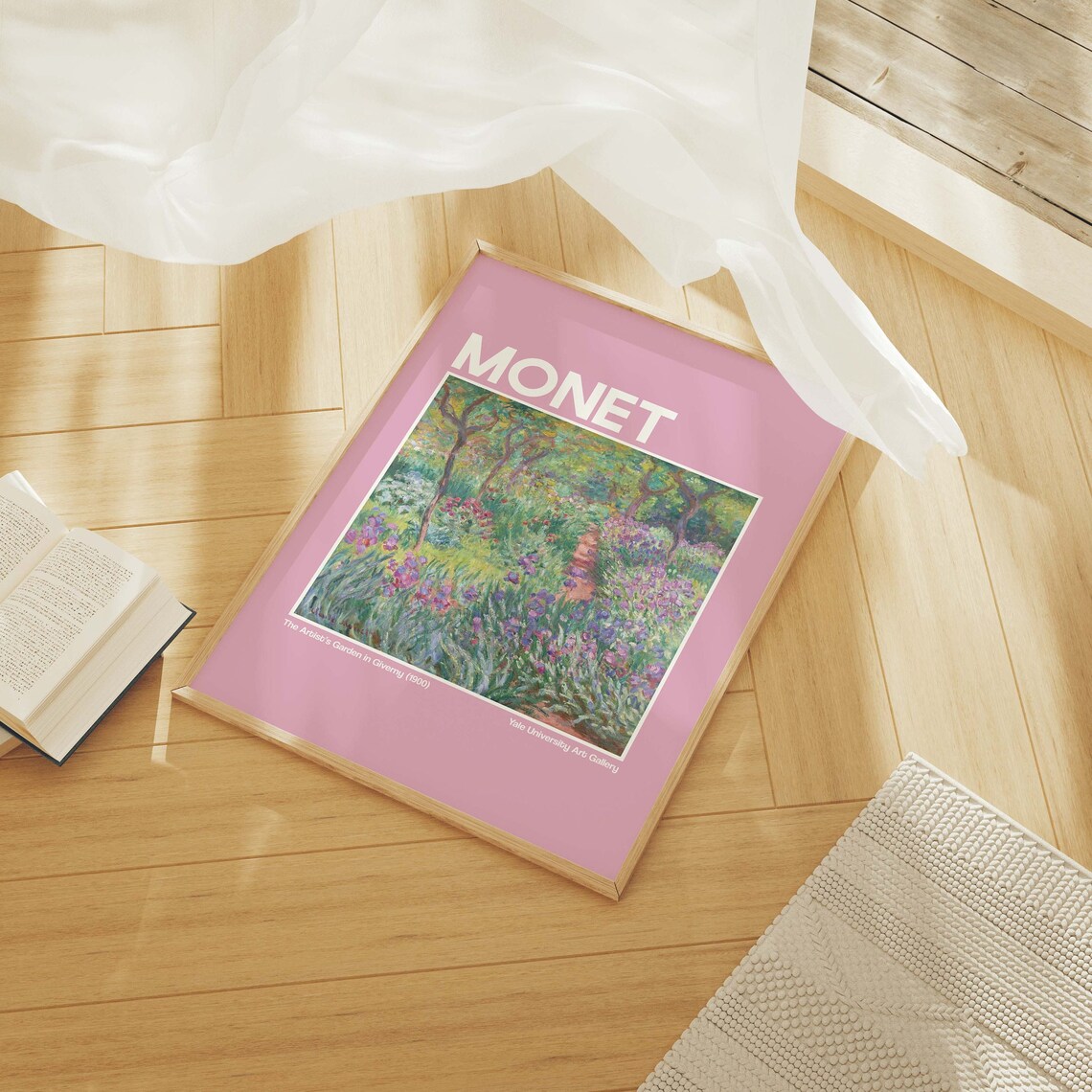 Monet Artists Garden in Giverny Pink Exhibition Poster Yale Art - Image 4