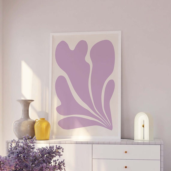 Purple Abstract Print Art Trendy Purple Purple Retro Art Cute Trendy Wall Art