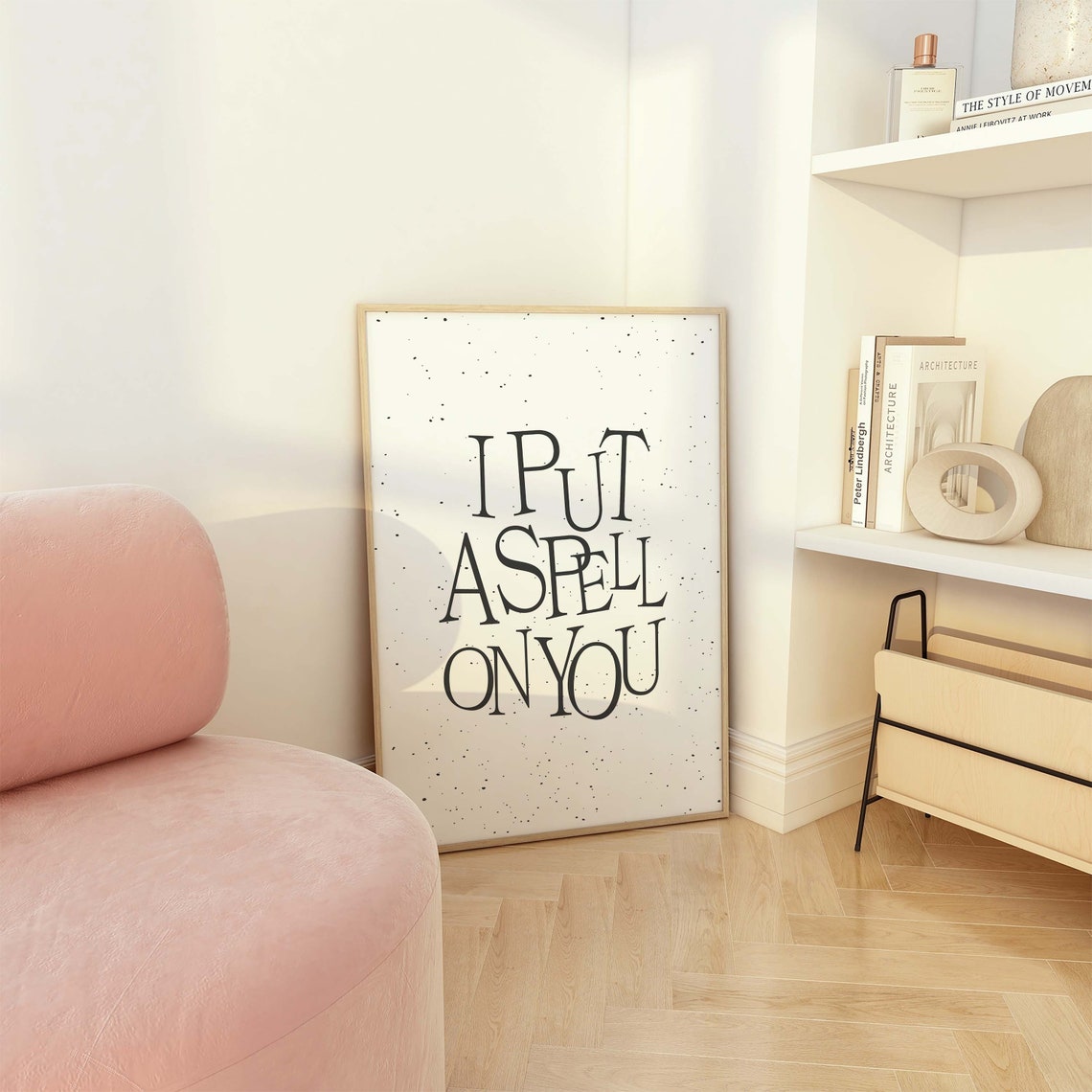 I Put A Spell On You Minimal White Halloween Quote Wall Decor Poster - Image 3