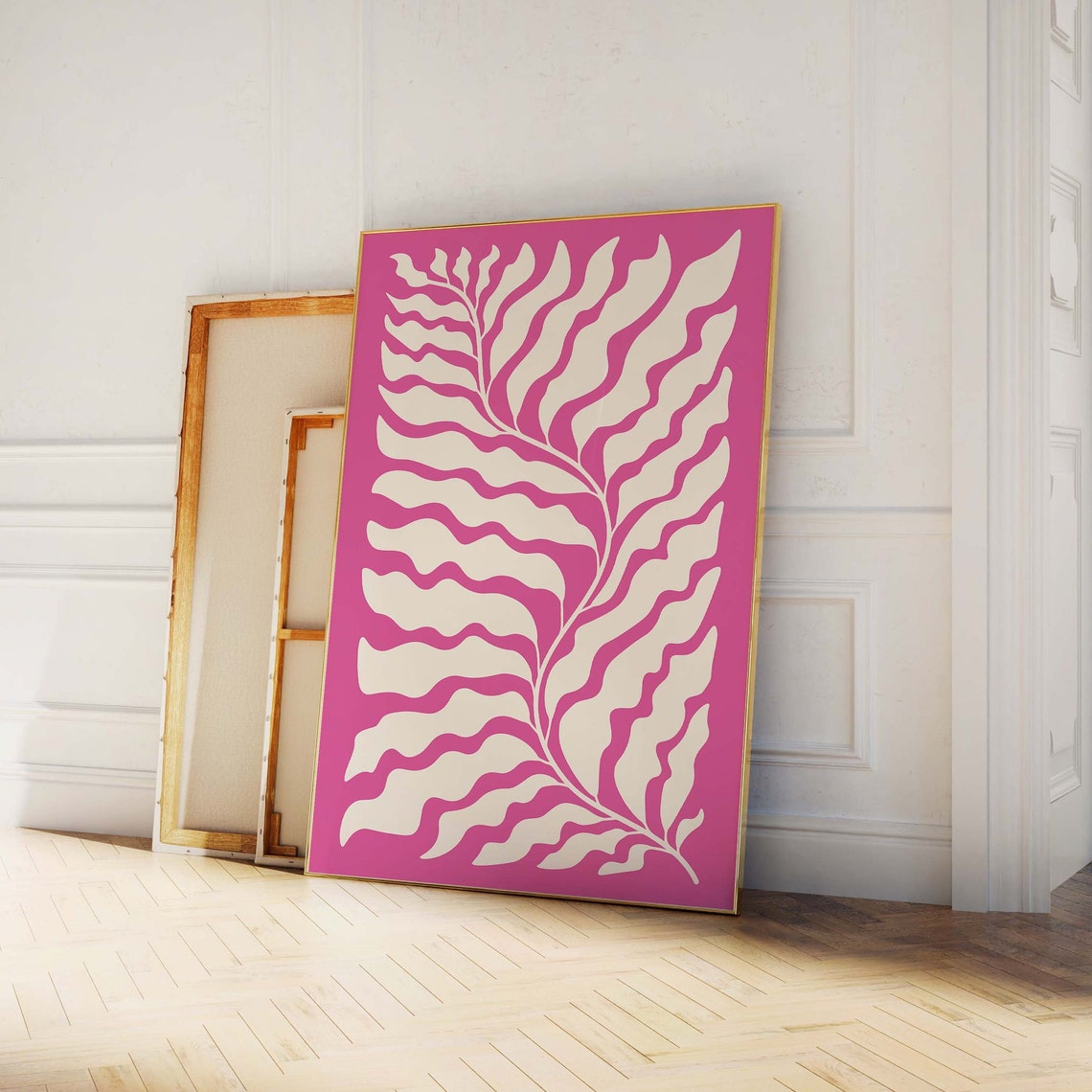 Botanical Print Art Pink Abstract Floral Art Cute Trendy Wall Art Eclectic Maximalist Wall Art - Image 3