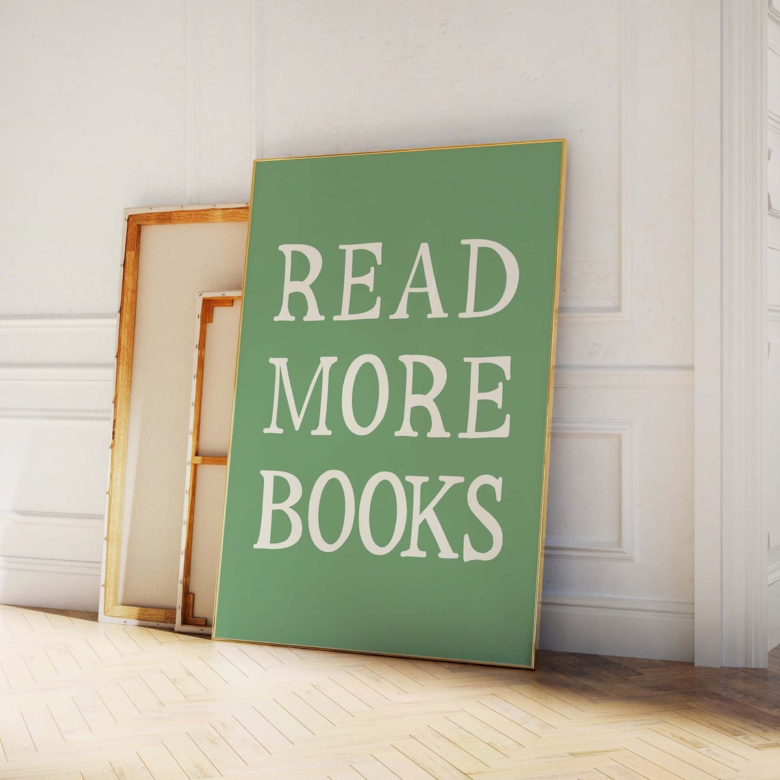 Read More Books Cream On Green Typographic Poster For Readers - Image 3