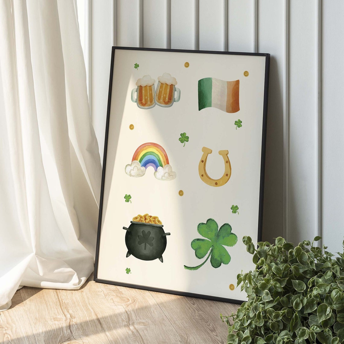 St Patricks Day Print Art Green Shamrock Print Cute Ireland Holiday Wall Decor Irish Wall Art - Image 6
