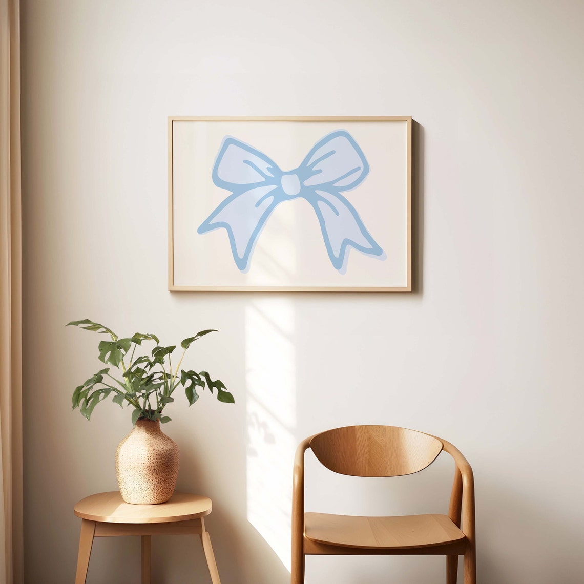 Light Blue Ribbon Bow Balletcore Nursery Soft Girls Room Poster - Image 2
