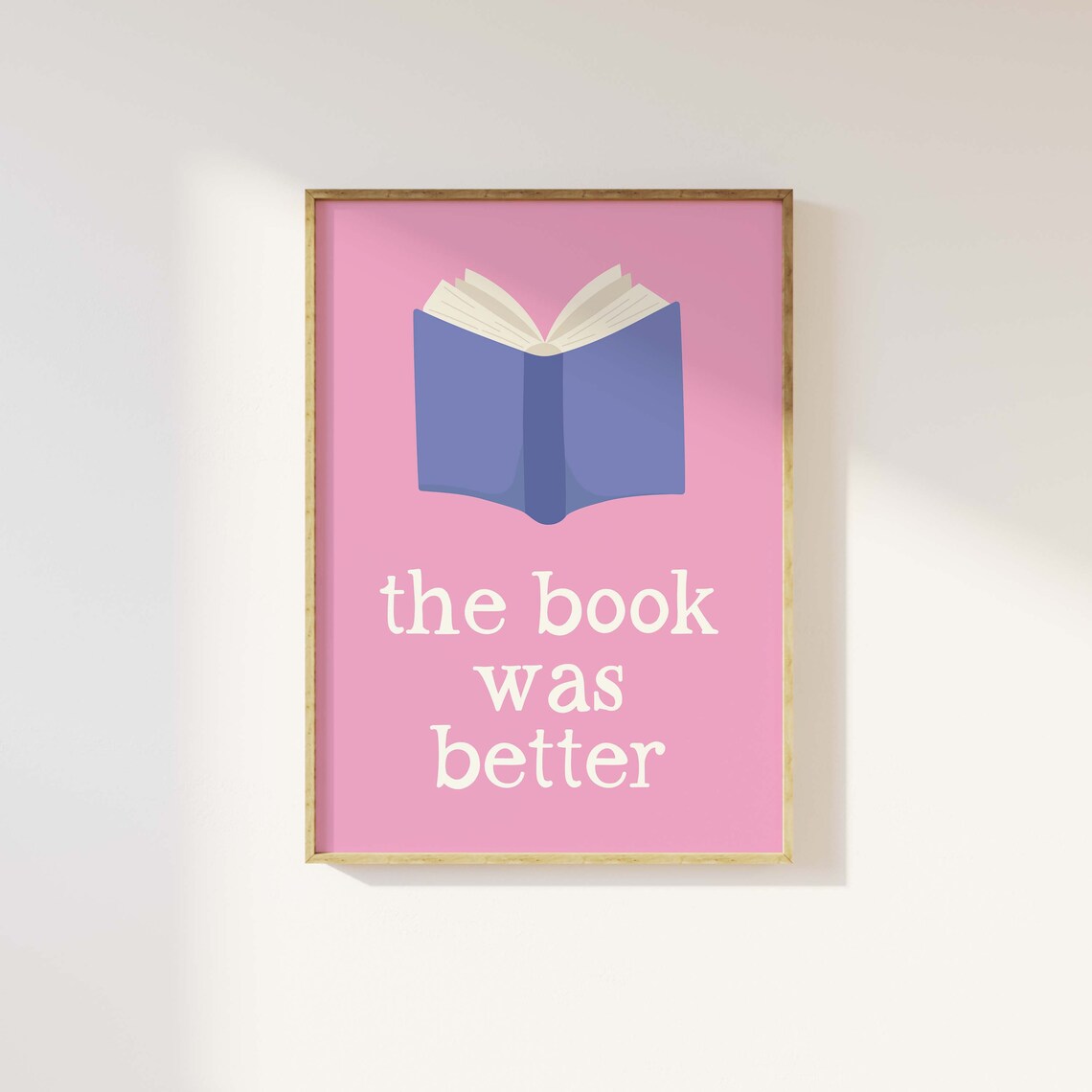 The Book Was Better Quote Pink Open Book Reading Room Poster - Image 4