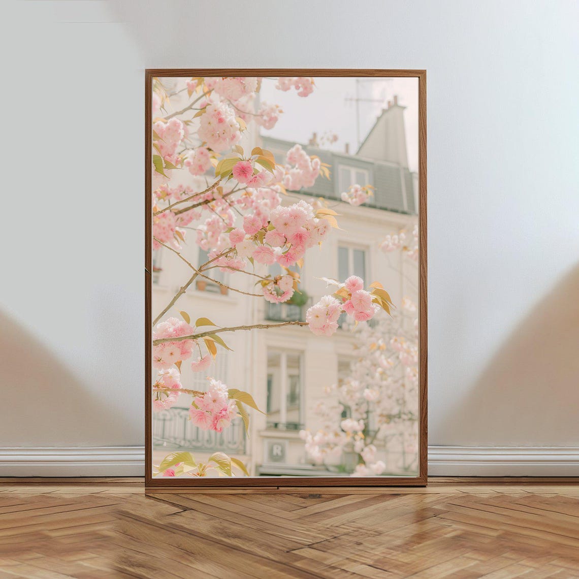Cherry Blossoms Paris Street Spring Pink Flowers City Photo Poster