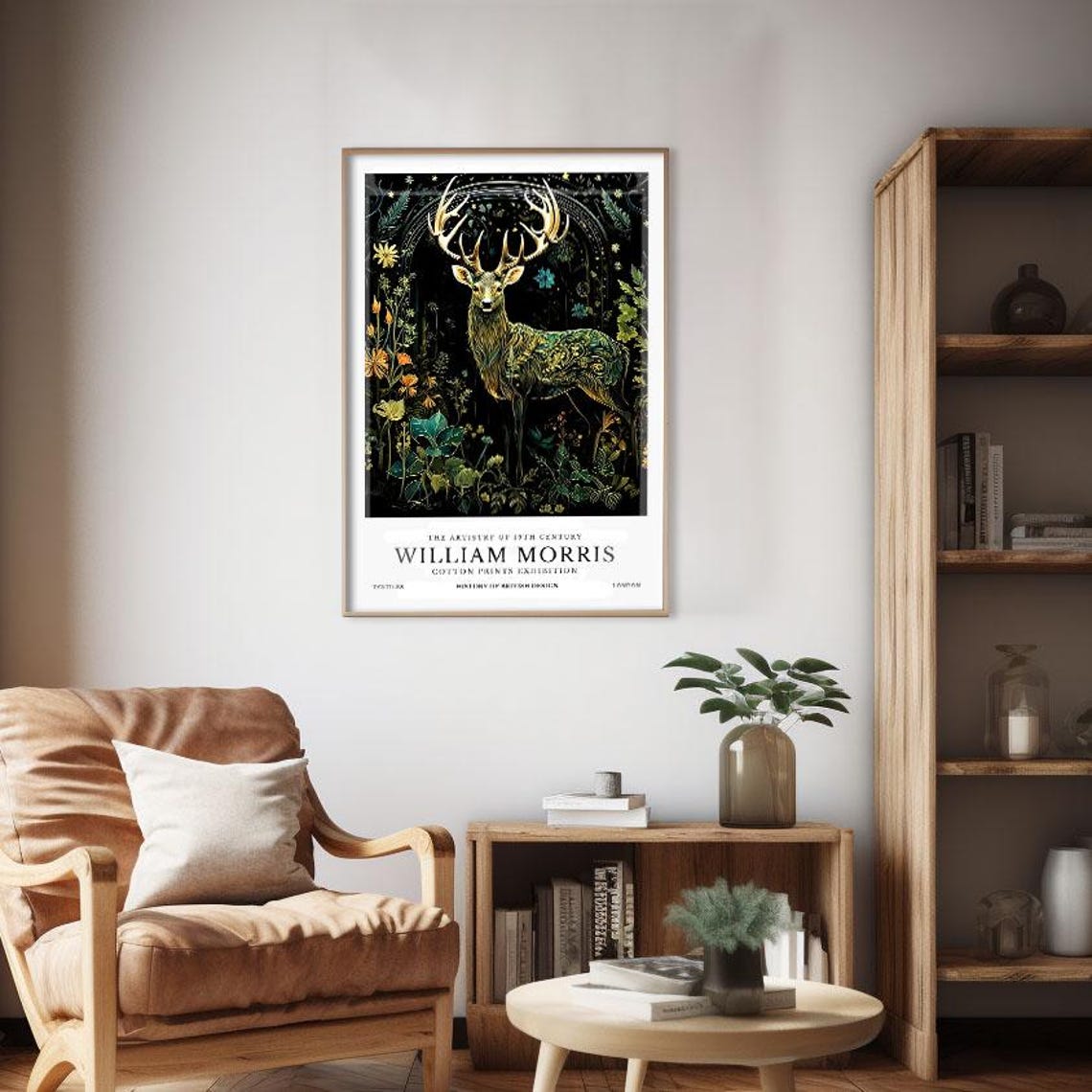 William Morris Golden Stag Floral Botanical Exhibition Poster - Image 2