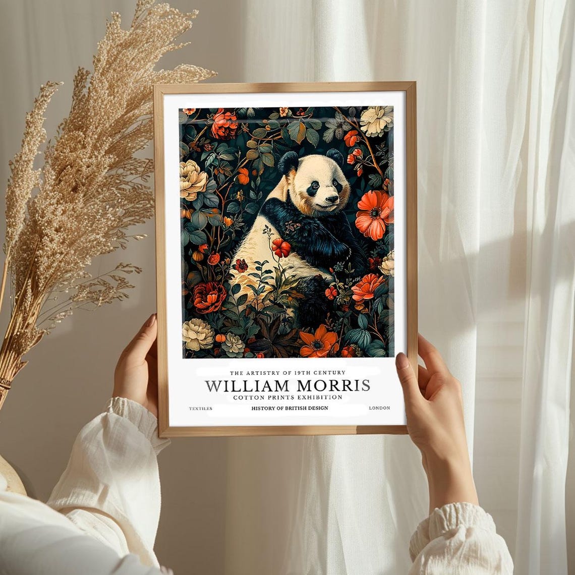 William Morris Giant Panda Floral Botanical Exhibition Poster - Image 2