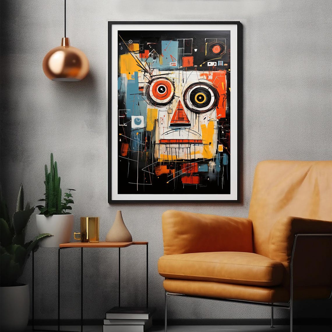 Bold Abstract Face Neo Expressionist Color Chaos Portrait Poster - Image 2