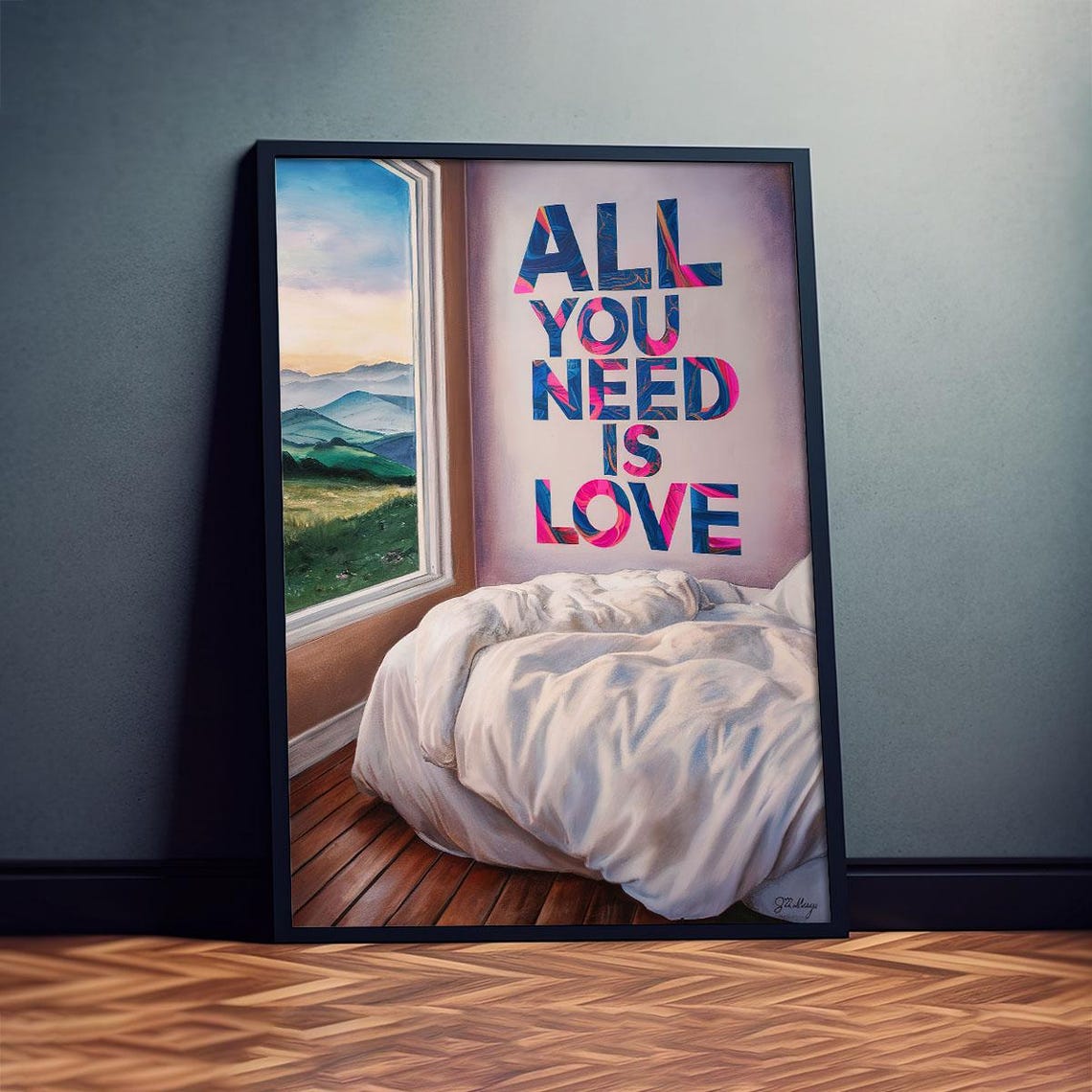 All You Need Is Love Quote Graffiti Bedroom Motivational Poster