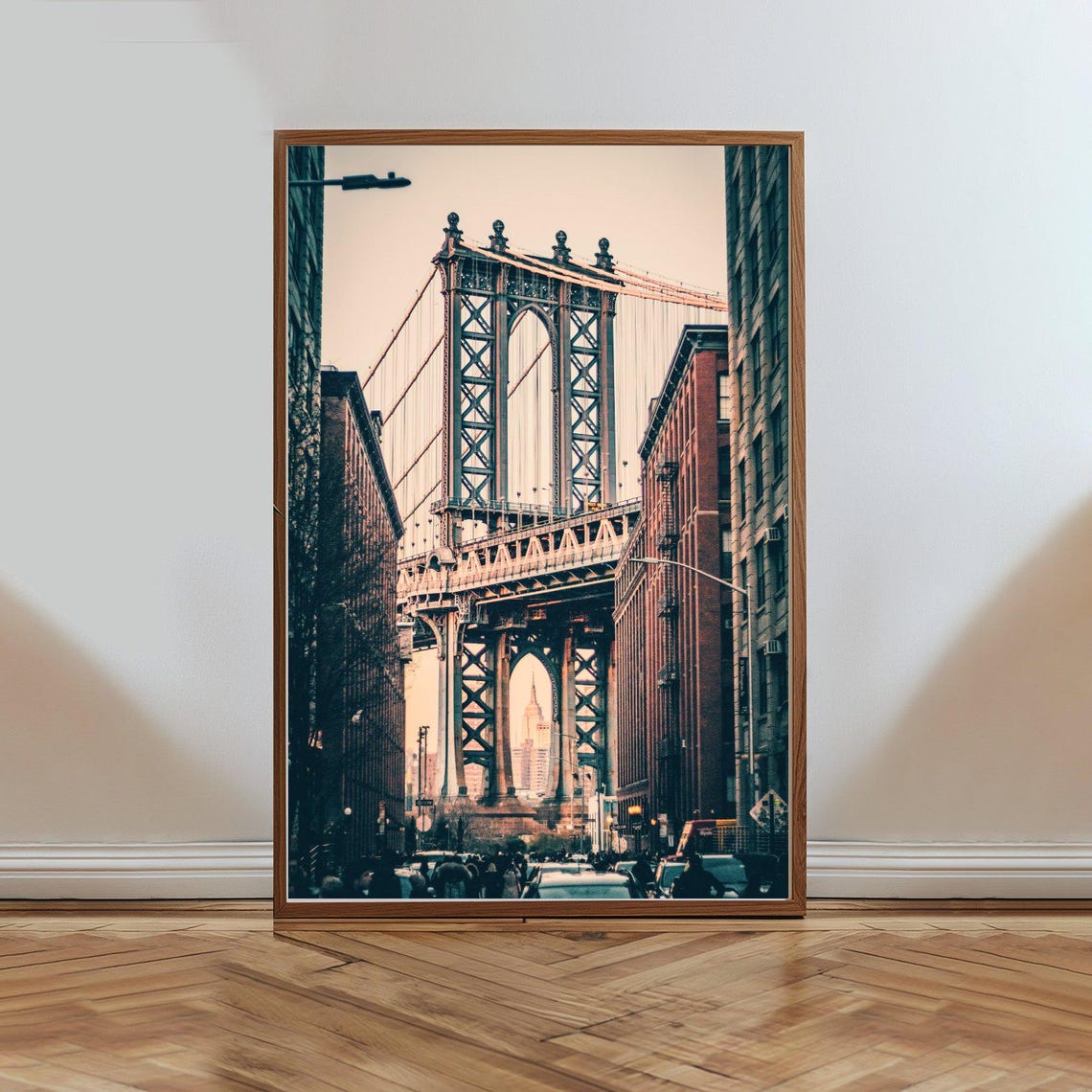 Vintage Manhattan Bridge From DUMBO Brooklyn Street View Photo Poster