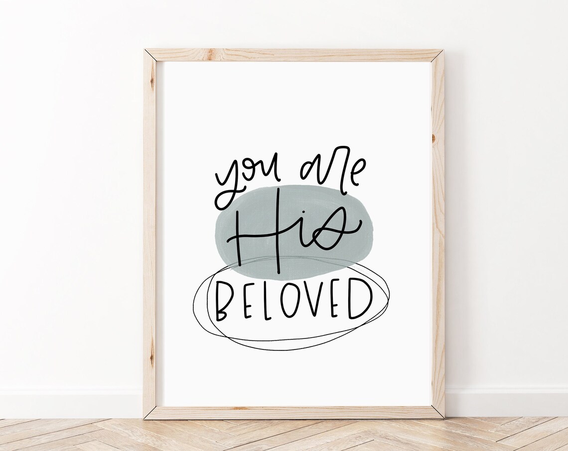 You Are His Beloved Bible Verse Kids Room Art Print