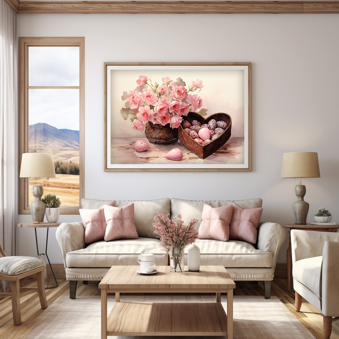 Roses Heart Chocolate Box Valentine Wall Art Print - Image 4
