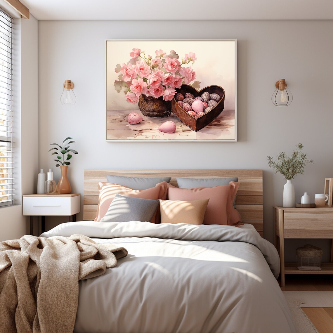 Roses Heart Chocolate Box Valentine Wall Art Print - Image 3
