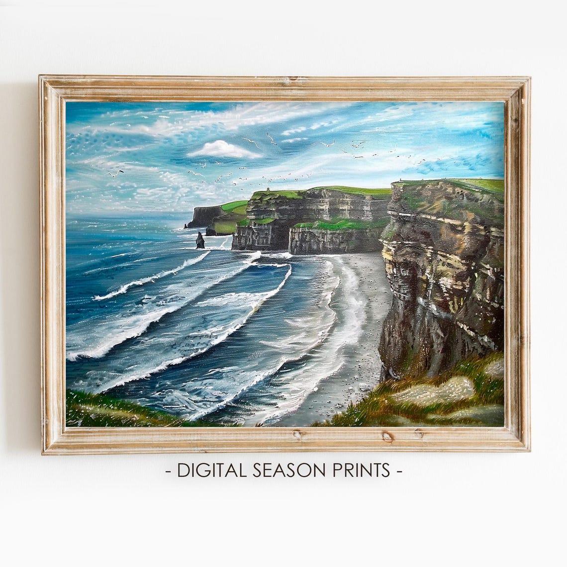 Cliffs Of Moher Ireland Seascape Ocean Waves Coastal Wall Poster