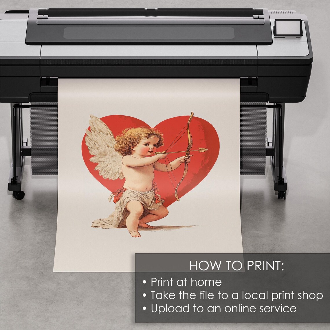 Heart Valentines Day Cupid Retro Romantic Art Print - Image 5