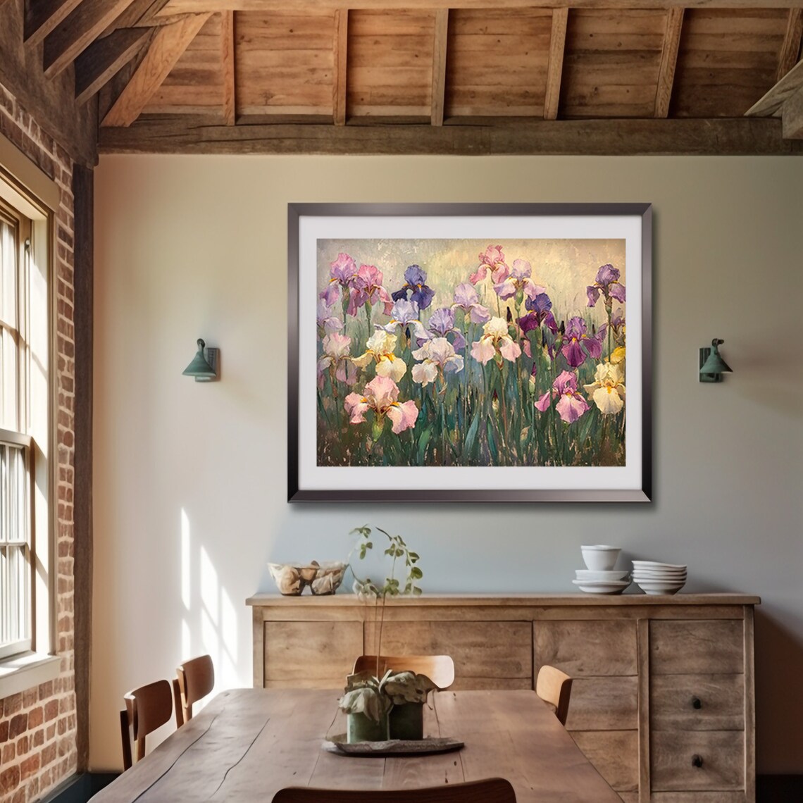 Iris Wildflowers Garden Wall Decor Art Print - Image 4