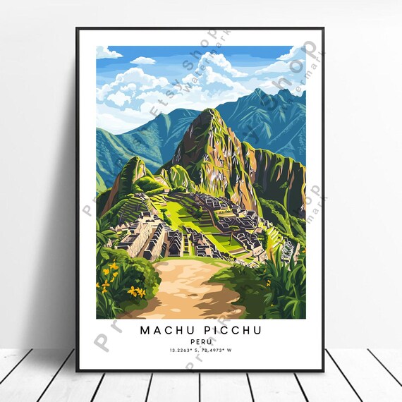 Machu Picchu Peru Ancient Ruins Mountain Citadel Travel Poster