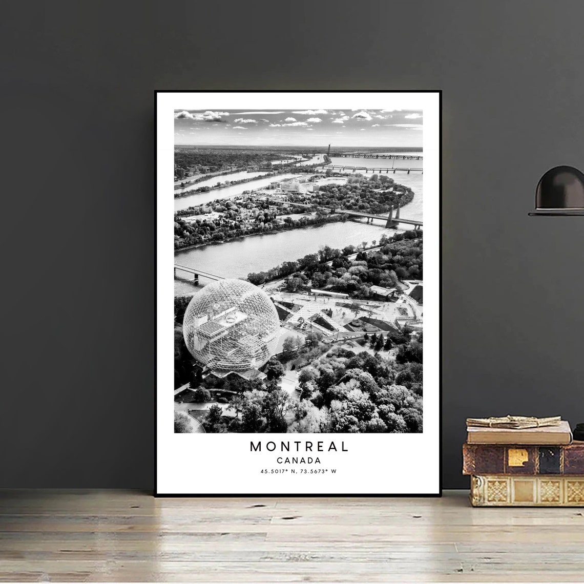 Montreal, Canada Black and White Minimalist Travel Poster - Image 2