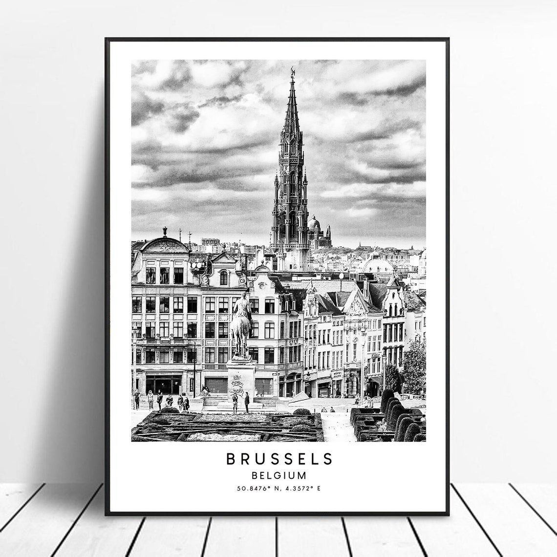 Brussels Minimalist Travel Poster, Belgium Art Print