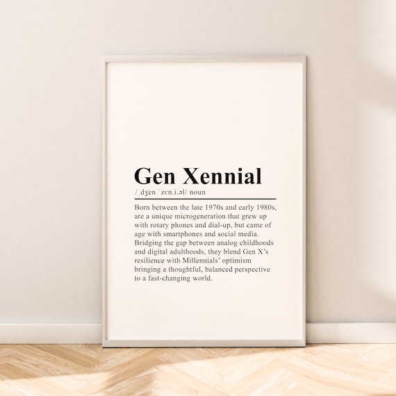 Gen Xennial Definition Microgeneration Dictionary Style Poster