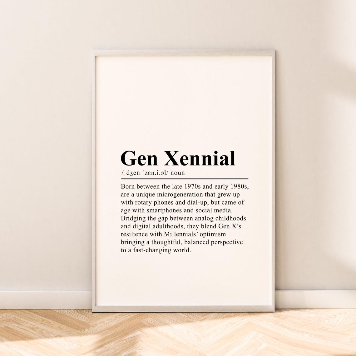 Gen Xennial Definition Microgeneration Dictionary Style Poster