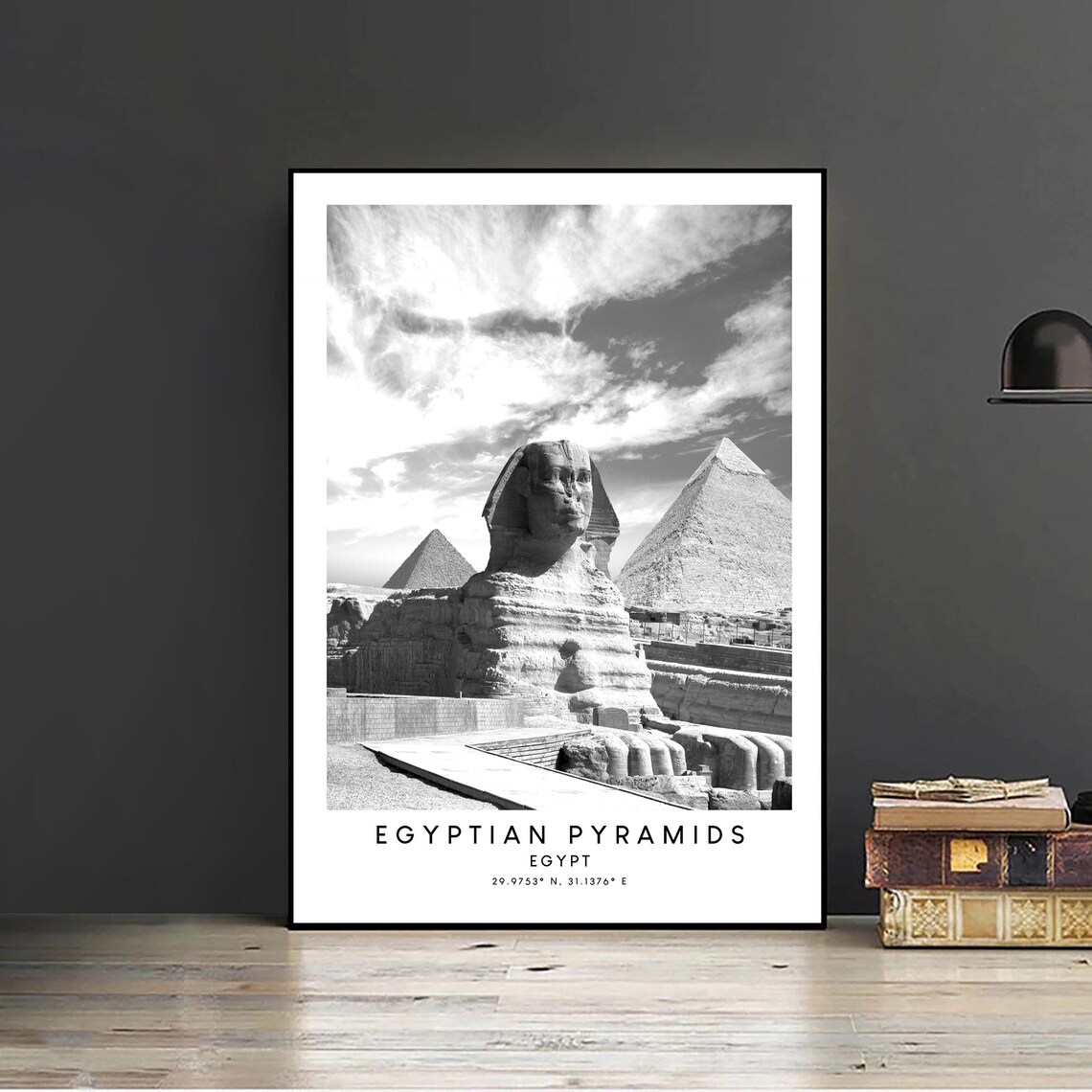 Egyptian Pyramids Black And White Minimalist Poster - Image 2