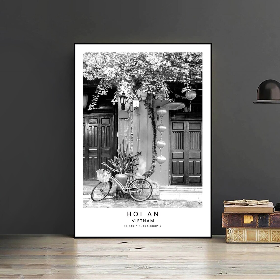 Hoi An Minimalist Travel Poster, Black And White - Image 2