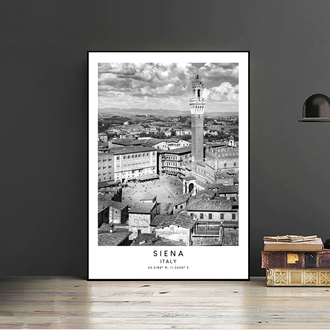 Siena Travel Poster, Black and White City Landmark - Image 2