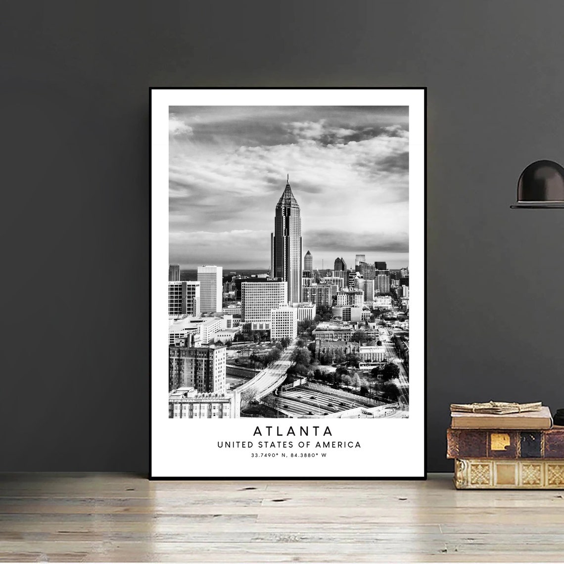 Atlanta Travel Print Black And White Atlanta City Poster Atlanta Georgia Wall Art Print Minimalist Atlanta Wall Dcor Atlanta Gift Poster - Image 2