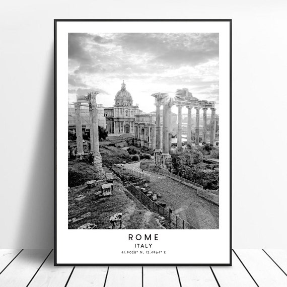 Rome Italy Minimalist Travel Poster, Roman Ruins
