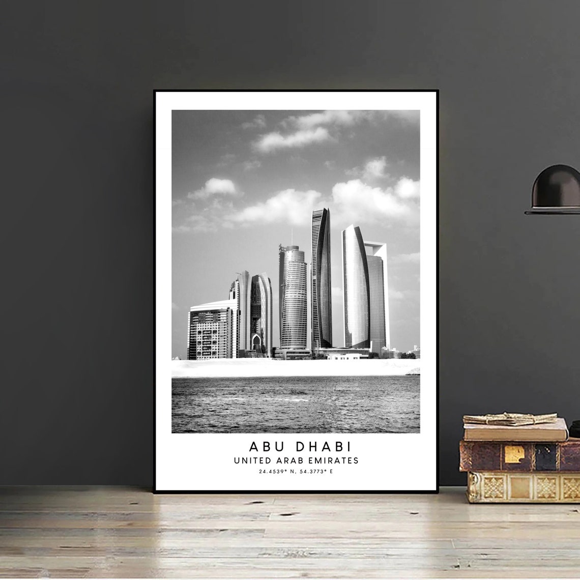 Abu Dhabi Black and White Travel Poster, Minimalist - Image 2