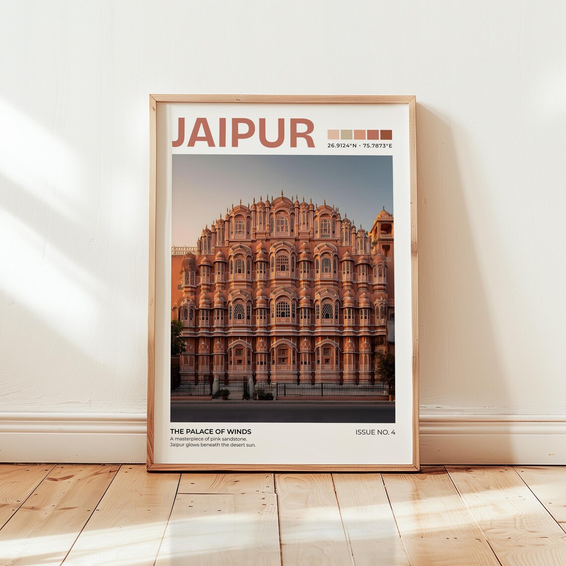 Jaipur Palace Of Winds Travel Poster Hawa Mahal Pink Sandstone India
