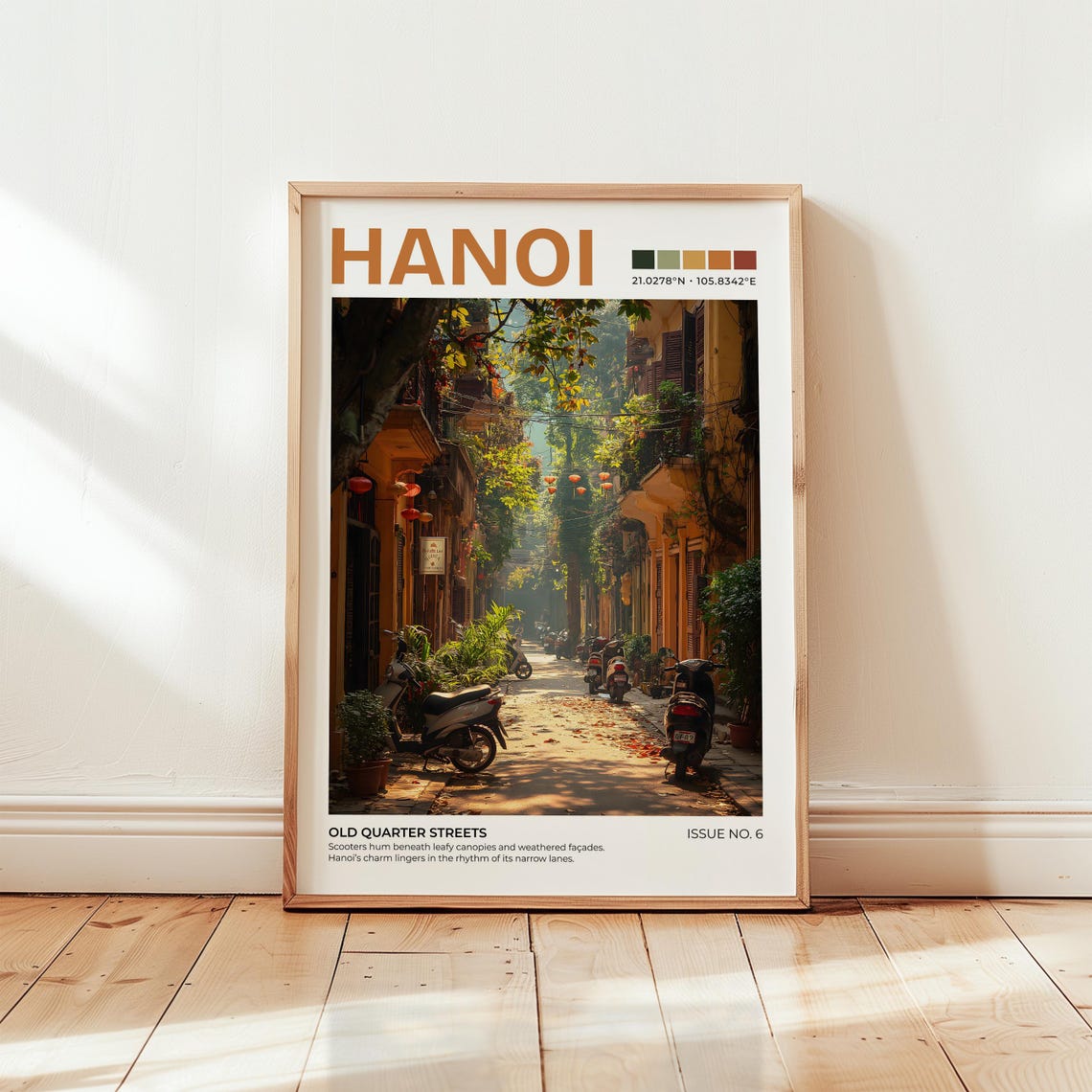 Hanoi Old Quarter Print Vietnam Travel Poster Asia Wall Art