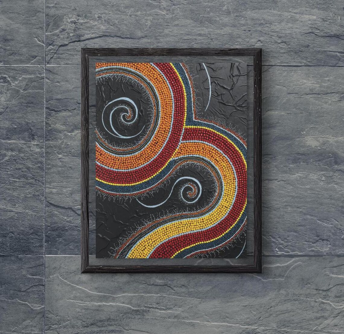 Aboriginal Dot Art Print, Australian Home Office Decor