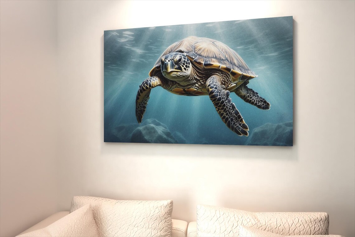 Sea Turtle Wall Art Turtle Print Animal Art Ocean Animals Turtle Lovers Office Decor Cabin Decor - Image 3