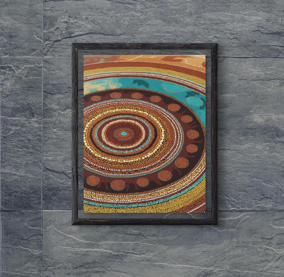 Aboriginal Dot Art Print, Australian Home Office