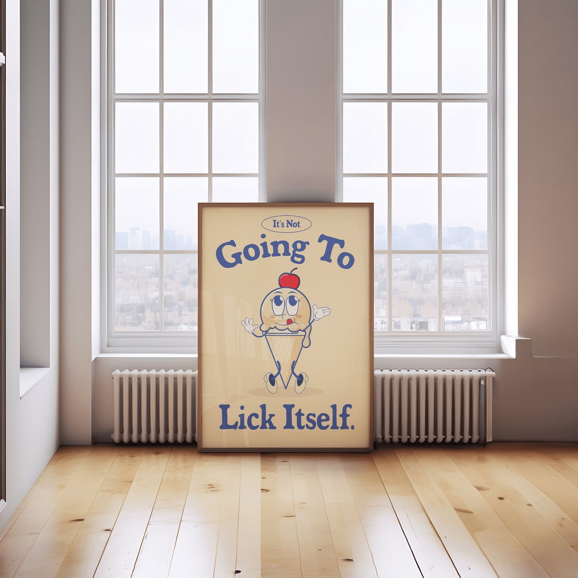 It's Not Going To Lick Itself Vintage Ice Cream Cartoon Poster - Image 2
