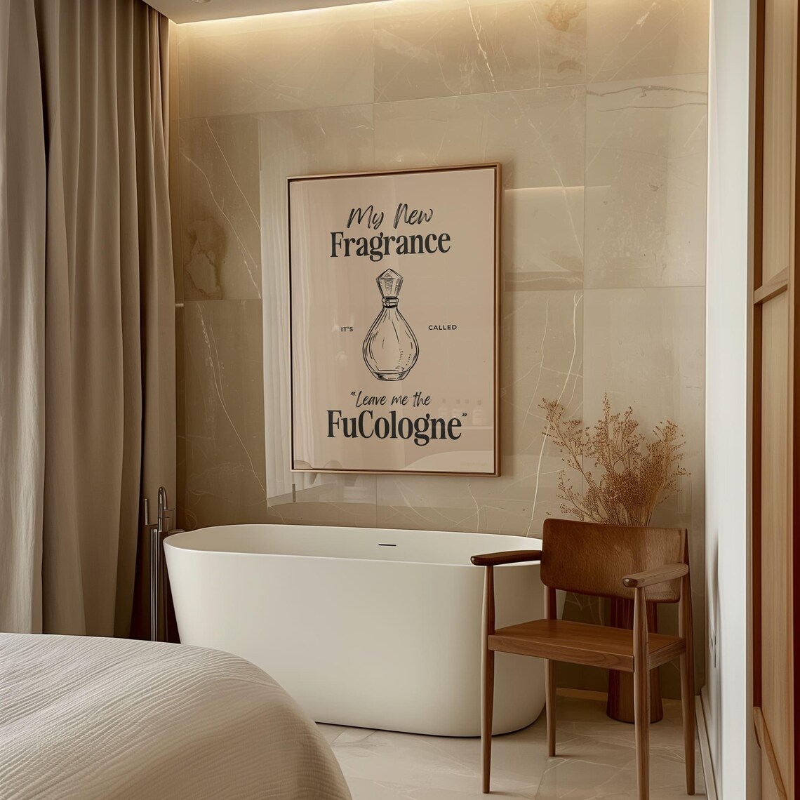 My New Fragrance Leave Me The FuCologne Funny Perfume Pun Quote Poster - Image 3
