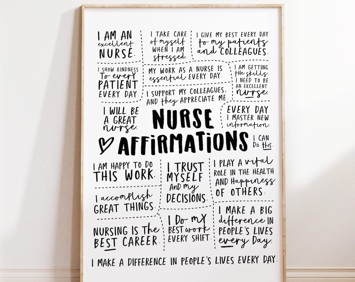 Nurse Daily Affirmations Typography Art Print