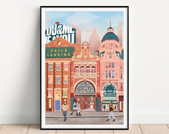 Leeds Travel Poster, Yorkshire Architecture Print