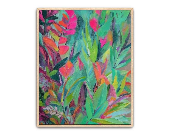 Abstract Tropical Jungle Acrylic Painting Art Print