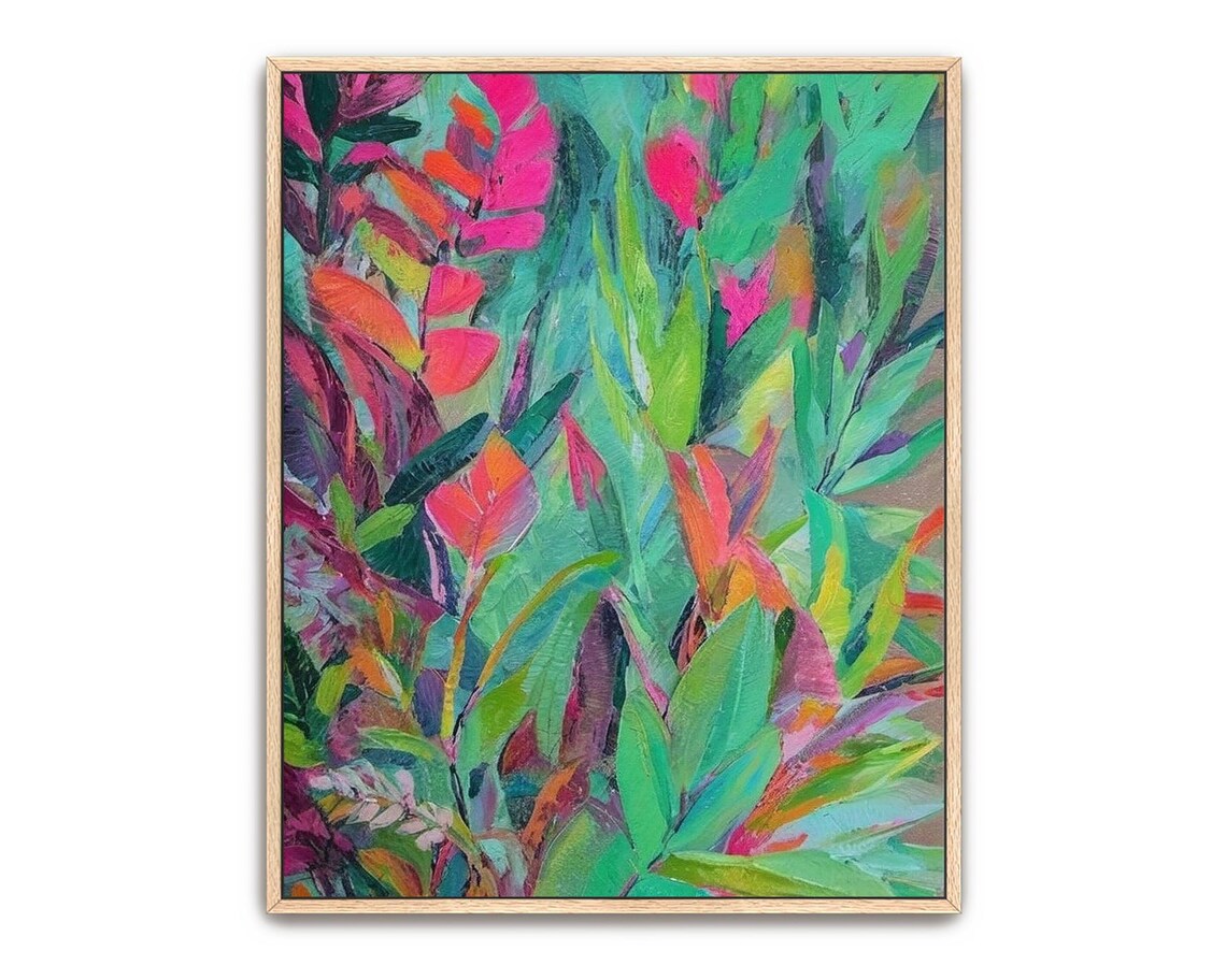 Abstract Tropical Jungle Acrylic Painting Art Print